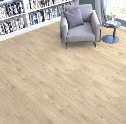 พื้นไม้ลามิเนต8มิลร่องวีราคาถูกสำหรับปูพื้นห้องนั่งเล่น