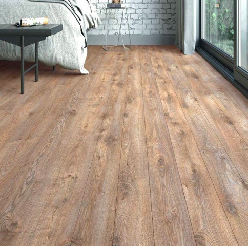 พื้นไม้ลามิเนตร่องวีสำหรับปูทับพื้นปูนซิเมนต์พื้นห้องนอน