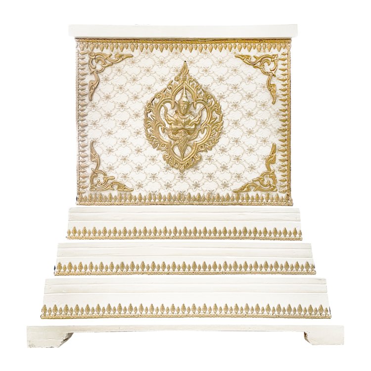 หีบไทยบุลูกไม้เทพนมสามชั้น (สีทอง)