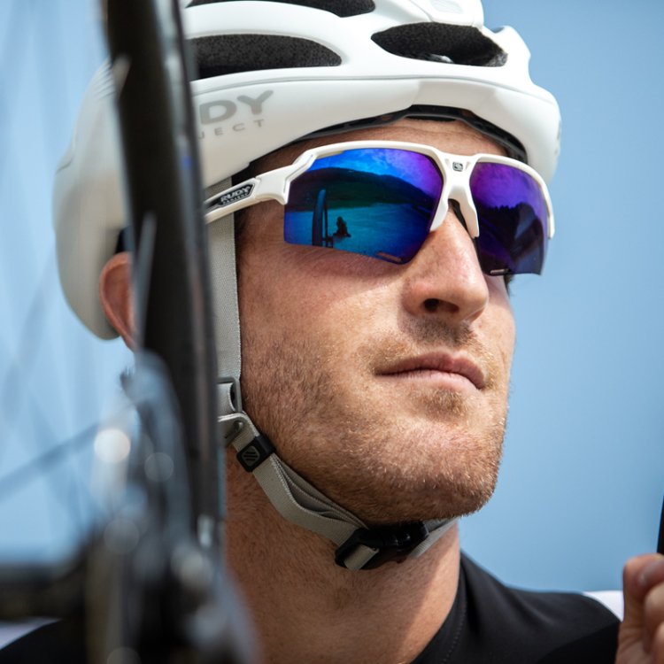 แว่นกีฬา Rudy Project Deltabeat White Gloss / ImpactX 2 Laser Purple