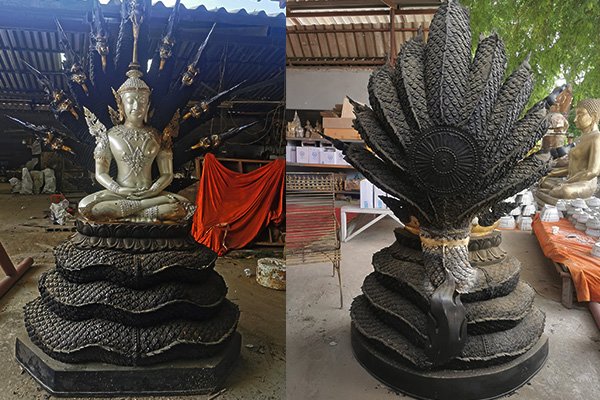 พระนาคปรก เนื้อทองเหลือง