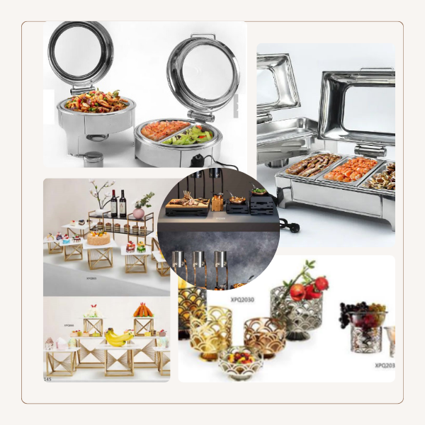 อุปกรณ์บุฟเฟต์ ภาชนะโชว์ไลนบุฟเฟต์ อุปกรณ์จัดเลี้ยง