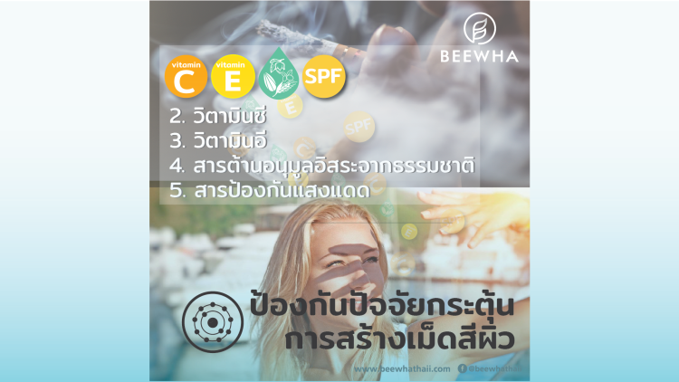 ส่วนผสมที่ 2-5 ช่วยป้องกันปัจจัยกระตุ้นการสร้างเม็ดสีผิว_product slide5