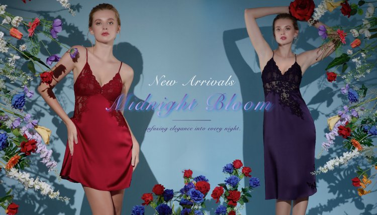 ชุดนอนเชอรีล่อน Midnight bloom