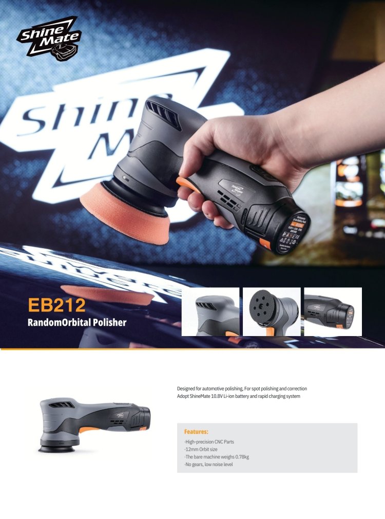 เครื่องขัดสีรถยนต์ไร้สาย Shine Mate รุ่น EB212 ระบบ DA