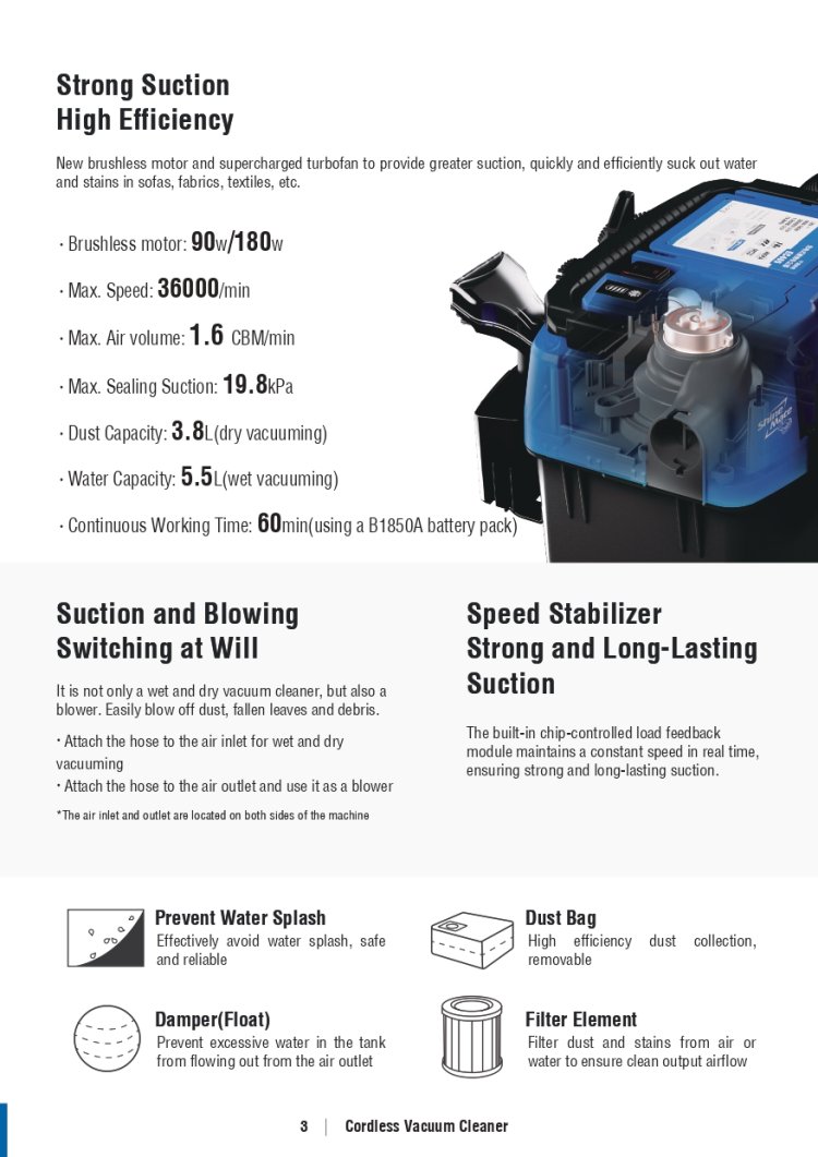 เครื่องดูดฝุ่นไร้สาย Shine Mate EC405