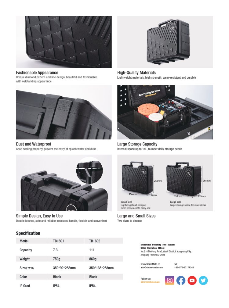 Tool Box กล่องเก็บอุปกรณ์เครื่งขัดสีรถ ฟองน้ำขัดสีรถ น้ำยา ขัดสีรถ