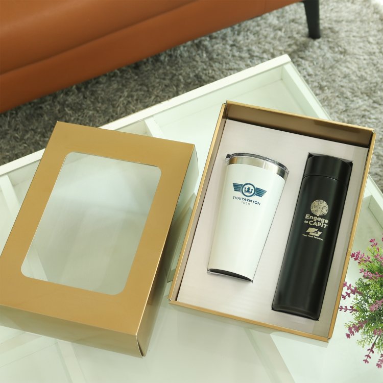 Giftsetพรีเมี่ยม สั่งผลิตพร้อมสกรีนหรือพิมพ์โลโก้บริษัท เหมาะสำหรับมอบในโอกาสสำคัญต่างๆ ขององค์กรที่มีระดับ