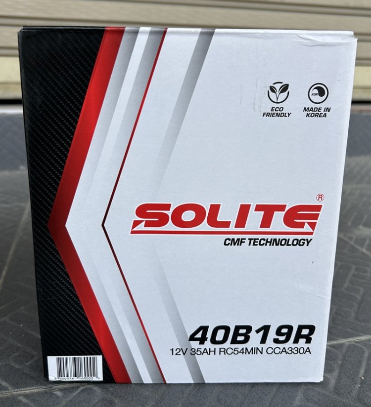 Solite ขนาด 40B19R แบตเตอรี่สำหรับ neta v  แบตเตอรี่ 12V ที่นิยมใช้กับ NETA V