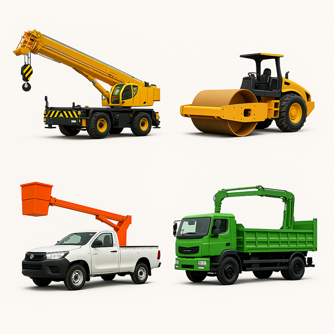 ประกันรถกระบะ กระเช้า รถติดเครื่องจักรกล รถยนต์บรรทุกเทท้ายติดตั้งเครนไฮดรอลิค