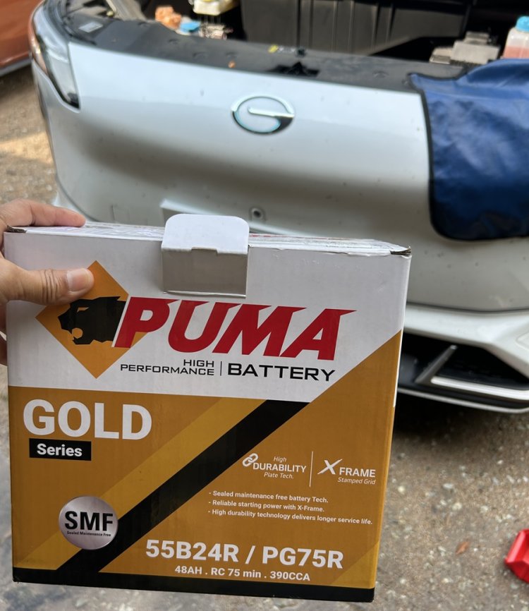 แบต AION Y Plus 12V ติดตั้ง แบตเตอรี่พูม่า PUMA 55B24R PG75R