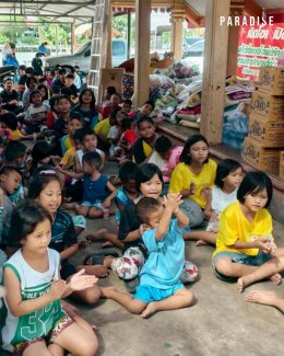 Paradise EX Corporation Co., Ltd. supports the "CP ALL Public Service" activity with the song "BG" at the Children's Home Foundation, Kanchanaburi.