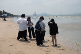 กิจกรรมเก็บขยะบริเวณริมชายหาดบางแสน ในโครงการ Heart for Thai Sea Restoration