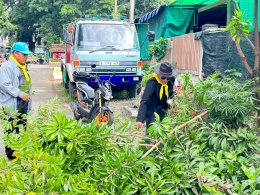จัด"กิจกรรมปรับปรุงภูมิทัศน์ ตัดกิ่งไม้ที่บดบังทัศนะวิสัย จุดเสี่ยงอุบัติเหตุ ในเขตพื้นที่เทศบาลตำบลท่าเชียงทอง" ภายใต้การดำเนินโครงการเสริมสร้างศักยภาพชุมชนท้องถิ่น สร้างชีวิตวิถีใหม่ สู่อำเภอขับขี่ปลอดภัย