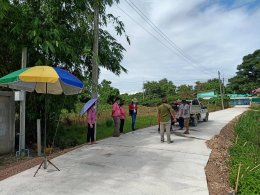ลงพื้นที่ตรวจรับงานจากผู้รับจ้าง โครงการคอนกรีตเสริมเหล็ก ซอยตรงข้าม หอปูไข่ บ้านป่าซางน้อย ตำบลบ้านแป้น อำเภอเมือง จังหวัดลำพูน