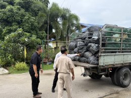 ตรวจสอบรถเก็บ ขน ขยะที่ได้รับการจ้างเหมาในเขตเทศบาลตำบลท่าเชียงทอง