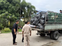 ตรวจสอบรถเก็บ ขน ขยะที่ได้รับการจ้างเหมาในเขตเทศบาลตำบลท่าเชียงทอง