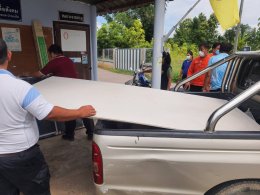 มอบวัสดุอุปกรณ์แก้ไขซ่อมแซมปัญหารั่วซึม หอกระจายข่าว หมู่ที่ 4 บ้านสันมะโก ตำบลบ้านแป้น อำเภอเมือง จังหวัดลำพูน