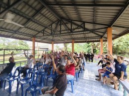 ลงพื้นที่เข้าร่วมประชุมประชาคมระดับหมู่บ้านเพื่อหารือและขอมติความเห็นชอบในการดำเนินการโครงการก่อสร้างระบบประปาขนาดใหญ่ หมู่ที่ บ้านแม่ทาหลง - ท่าศาลา