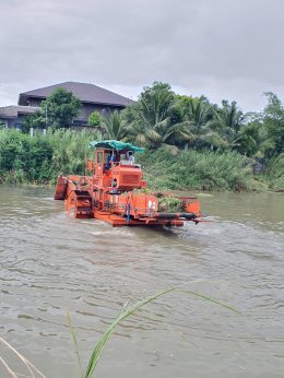 โครงการกำจัดผักตบชวาโดย อบจ.ลำพูน