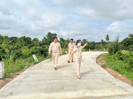 ลงพื้นที่ตรวจเยี่ยมหน้างานโครงการซ่อมแซมถนนคอนกรีตเสริมเหล็กหมู่ที่ 9