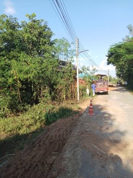 ลงพื้นที่ตรวจเยี่ยมหน้างานโครงการขยายไหล่ทาง ตามใบคำร้องขอ หมู่ที่ 1