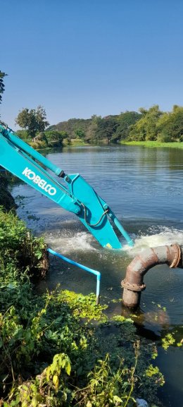 ลงพื้นที่ติดตามงานซ่อมแซมสถานีสูบน้ำด้วยพลังงานไฟฟ้าตามใบคำร้อง