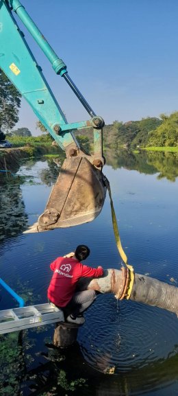 ลงพื้นที่ติดตามงานซ่อมแซมสถานีสูบน้ำด้วยพลังงานไฟฟ้าตามใบคำร้อง