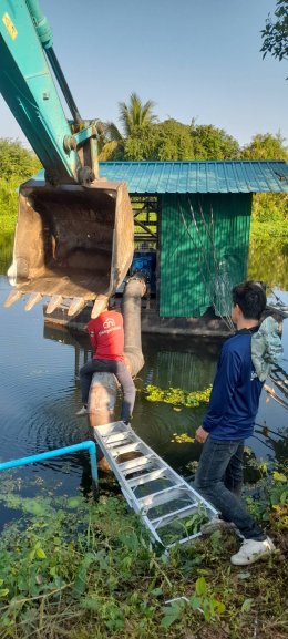 ลงพื้นที่ติดตามงานซ่อมแซมสถานีสูบน้ำด้วยพลังงานไฟฟ้าตามใบคำร้อง