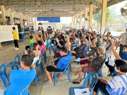 ประชุมประชาคม (การทบทวนแผนพัฒนาท้องถิ่น พ.ศ. 2566 - 2570 ) ของเทศบาลตำบลท่าเชียงทอง หมู่ที่ 1 บ้านป่าซางน้อย - หัวฝาย