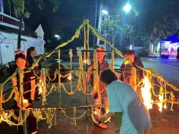 ลงพื้นที่ตรวจเยี่ยมกิจกรรมก่อเจดีย์ทราย และกิจกรรมทำซุ้มประตูป่า ทั้ง 4 หมู่บ้านในเขตพื้นที่เทศบาลตำบลท่าเชียงทอง 