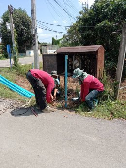 ลงพื้นที่สำรวจงานติดตั้งปั๊มสูบน้ำแบบจมเพื่อการเกษตร หมู่ที่2 บ้านสันมะกรูด ตำบลบ้านแป้น อำเภอเมือง จังหวัดลำพูน
