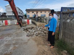 ลงพื้นที่สำรวจหน้างานการปรับปรุงซ่อมแซมถนนคอนกรีต คอสพานหลังตลาดป่าซาง 