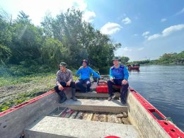 ลงพื้นที่ร่วมกันกำจัดผักตบชวาในแม่น้ำกวง