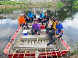 ลงพื้นที่ร่วมกันกำจัดผักตบชวาในแม่น้ำกวง