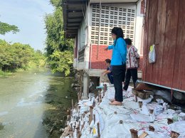 ลงพื้นที่ตรวจเยี่ยมหน้างานโครงการซ่อมแซมกำแพงบ้านเรือนราษฎรหมู่ที่9