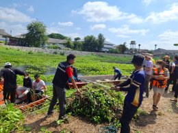 กิจกรรมจิตอาสาเดินหน้ากำจัดผักตบชวาและวัชพืชทางน้ำ ในลำน้ำแม่กวง (บริเวณ ด้านหลังโรงเรียนเฉลิมพระเกียรติ 48 พรรษา ในพระราชูปถัมภ์ฯ)