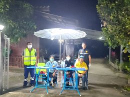 ตรวจเยี่ยมด่านหมู่บ้านทั้ง 4 หมู่บ้านในเขตเทศบาลตำบลท่าเชียงทอง