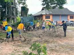 จัด"กิจกรรมปรับปรุงภูมิทัศน์ ตัดกิ่งไม้ที่บดบังทัศนะวิสัย จุดเสี่ยงอุบัติเหตุ ในเขตพื้นที่เทศบาลตำบลท่าเชียงทอง"