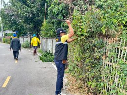 จัด"กิจกรรมปรับปรุงภูมิทัศน์ ตัดกิ่งไม้ที่บดบังทัศนะวิสัย จุดเสี่ยงอุบัติเหตุ ในเขตพื้นที่เทศบาลตำบลท่าเชียงทอง"