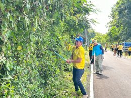 จัด"กิจกรรมปรับปรุงภูมิทัศน์ ตัดกิ่งไม้ที่บดบังทัศนะวิสัย จุดเสี่ยงอุบัติเหตุ ในเขตพื้นที่เทศบาลตำบลท่าเชียงทอง"