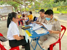 ภาพบรรยากาศวันแรกของการเปิดรับสมัครรับเลือกตั้งสมาชิกสภาเทศบาลและนายกเทศมนตรีตำบลท่าเชียงทอง