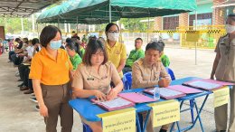 ภาพบรรยากาศวันแรกของการเปิดรับสมัครรับเลือกตั้งสมาชิกสภาเทศบาลและนายกเทศมนตรีตำบลท่าเชียงทอง