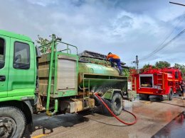  ออกเหตุดับไฟไหม้บ้านเรือนประชาชน เขตพื้นที่เทศบาลตำบลป่าซาง