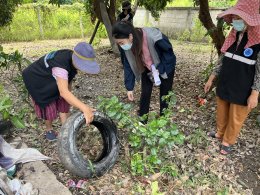 ลงพื้นที่ดำเนินการพ่นหมอกควันและรณรงค์กำจัดลูกน้ำยุงลายเพื่อควบคุมและป้องกันโรคไข้เลือดออก