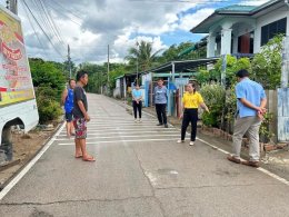 ลงพื้นที่สำรวจโครงการวางท่อระบายน้ำ แก้ปัญหาน้ำท่วมขังในชุมชน หมู่ที่ 9