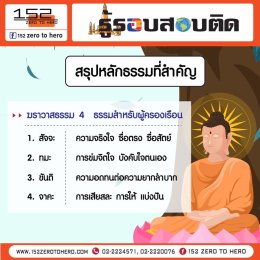 หลักธรรมสำคัญทางพระพุทธศาสนา ที่ออกข้อสอบเข้า ม.1 ทุกปี