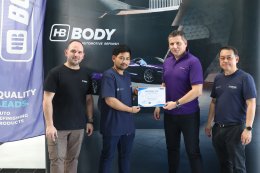 ขอขอบคุณ ทีมงานบริหาร และฝ่ายเทคนิค จากบริษัท HB BODY นำทีมอบรมผลิตภัณฑ์สีพ่นรถยนต์ @ LK AUTO TRAINING ACADEMY LOGO วันที่ 3-4 มี.ค. 2569