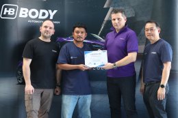 ขอขอบคุณ ทีมงานบริหาร และฝ่ายเทคนิค จากบริษัท HB BODY นำทีมอบรมผลิตภัณฑ์สีพ่นรถยนต์ @ LK AUTO TRAINING ACADEMY LOGO วันที่ 3-4 มี.ค. 2569