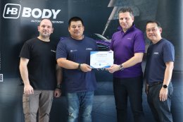 ขอขอบคุณ ทีมงานบริหาร และฝ่ายเทคนิค จากบริษัท HB BODY นำทีมอบรมผลิตภัณฑ์สีพ่นรถยนต์ @ LK AUTO TRAINING ACADEMY LOGO วันที่ 3-4 มี.ค. 2569